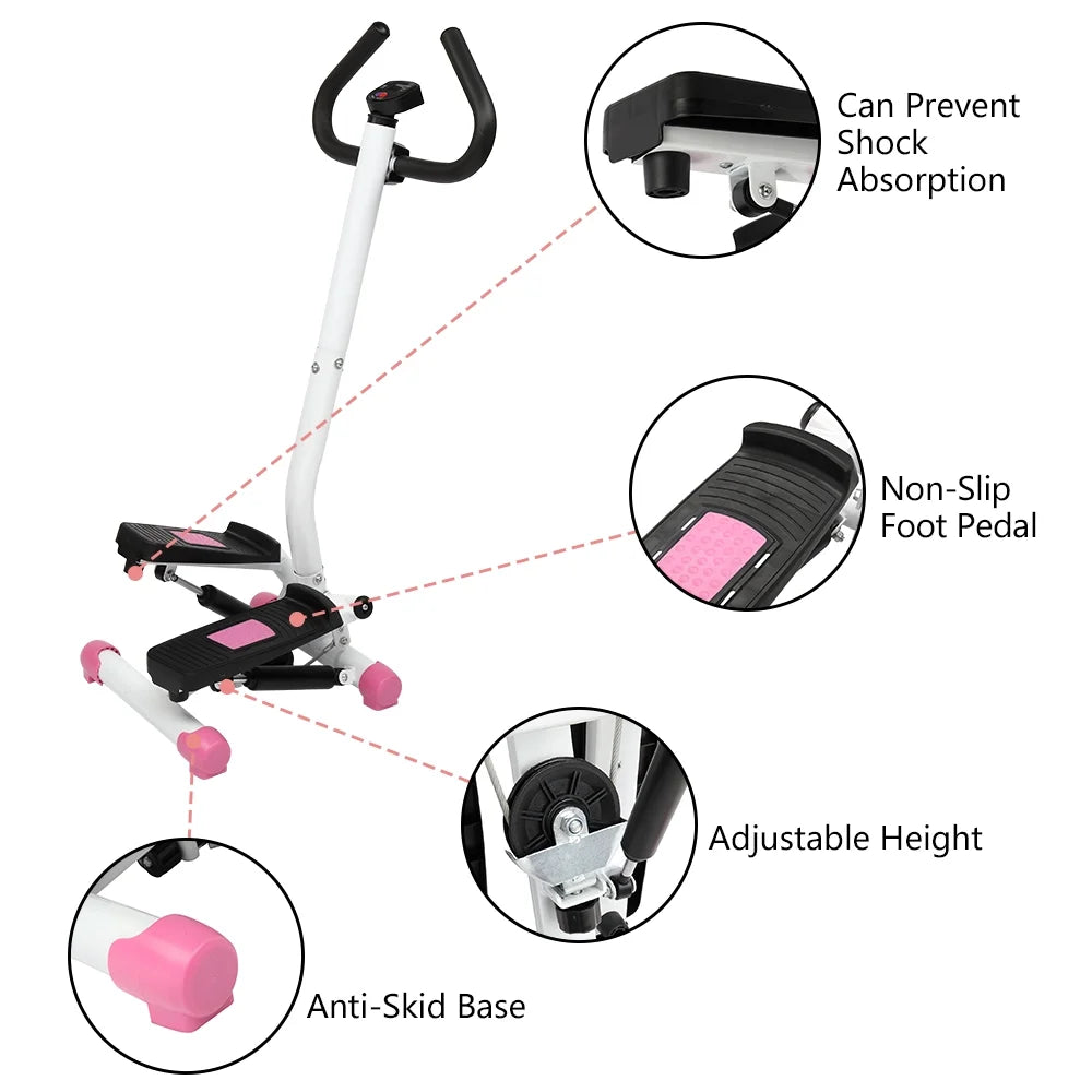 Mini Paso Aeróbico, Máquina De Fitness Con Asa, Rosa